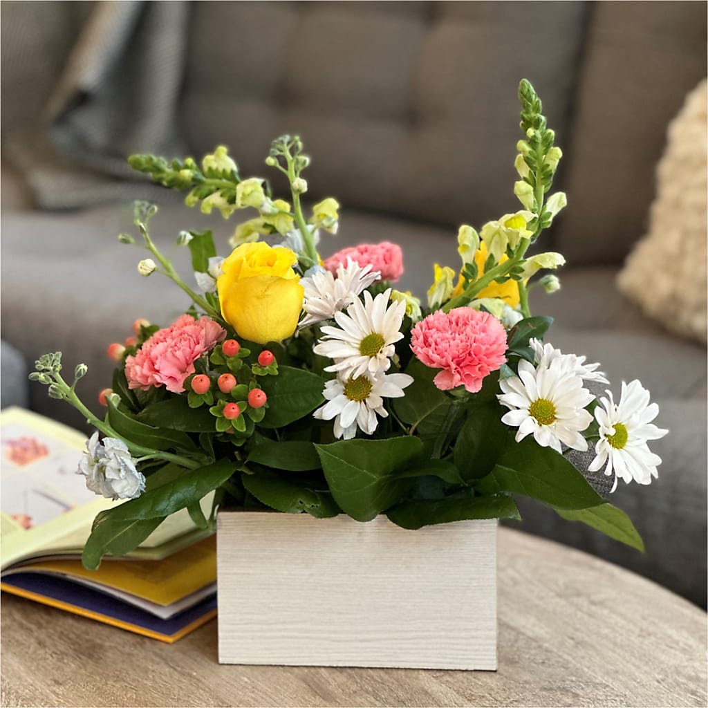 Sun Salutation Box Bouquet – Farmington Center Florist Inc, Farmington MI