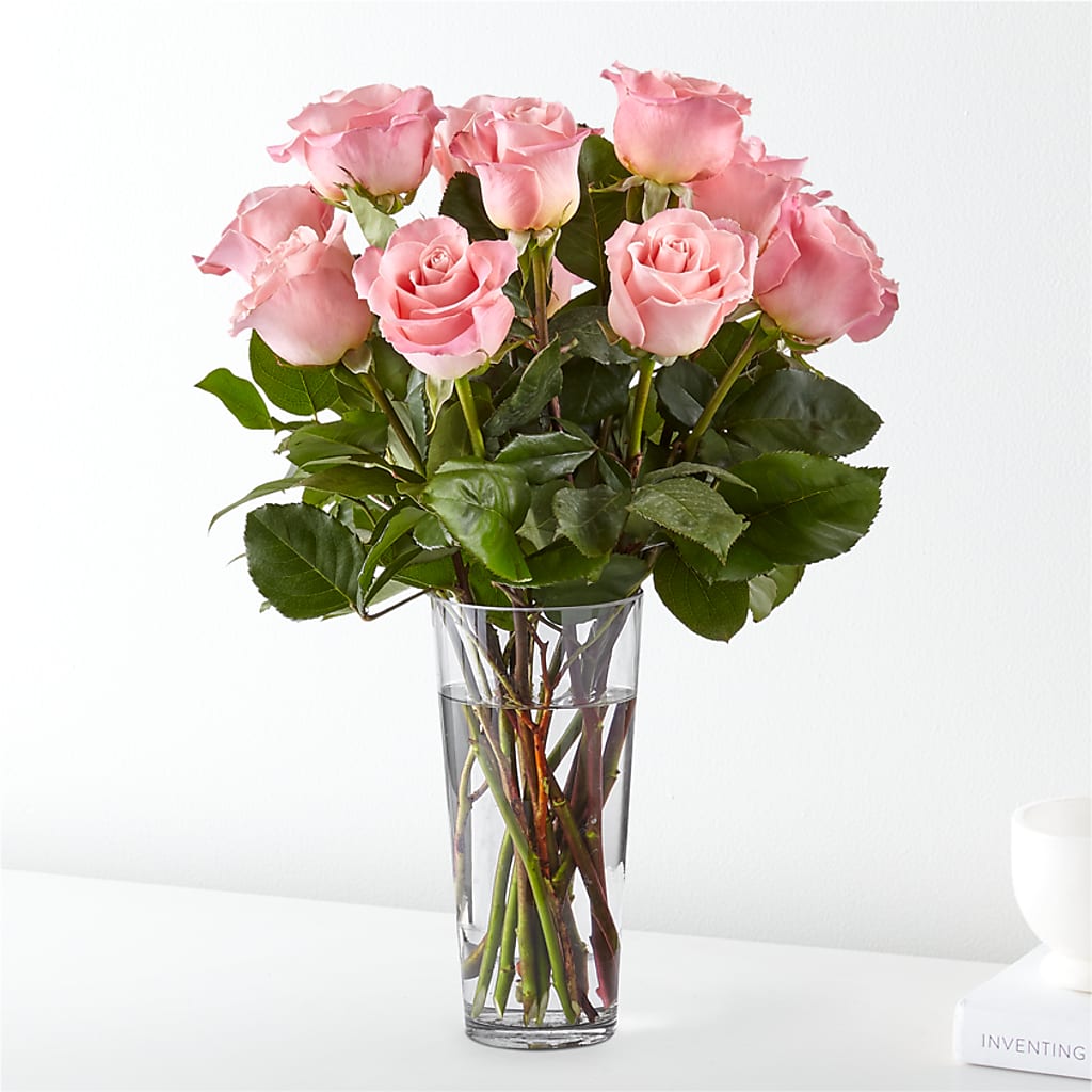 Long Stem Pink Rose Bouquet – Farmington Center Florist Inc, Farmington MI