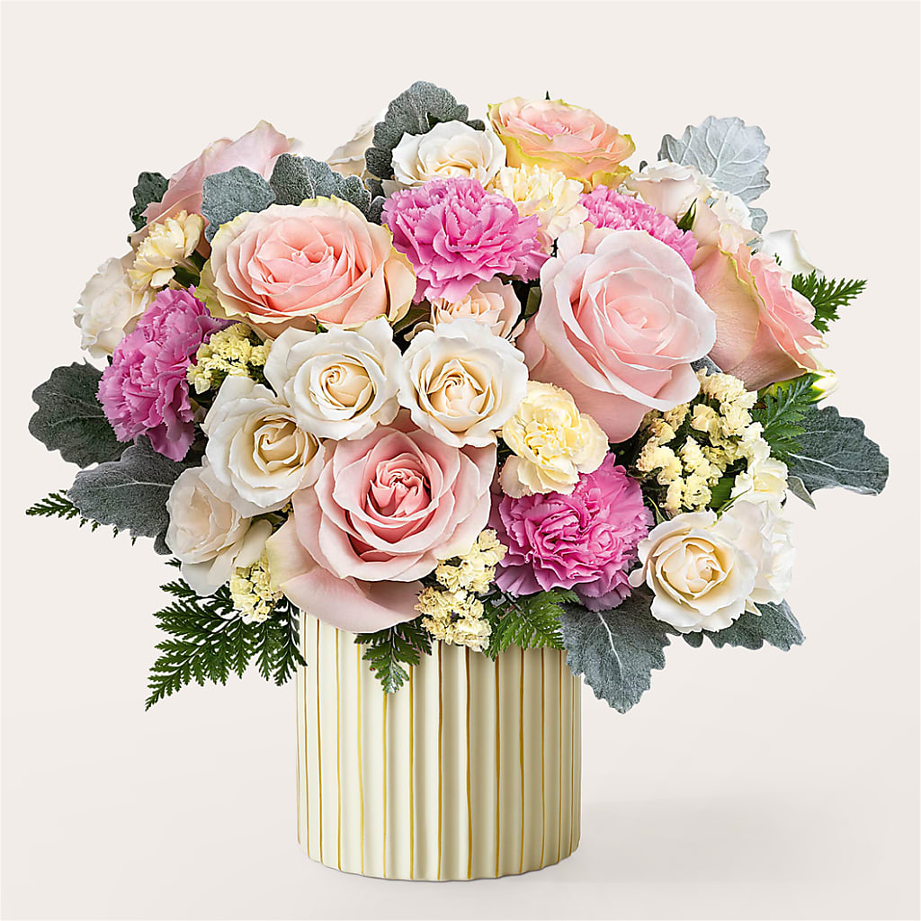 Blissful Moments Bouquet with Ivory Vase – Farmington Center Florist Inc, Farmington MI