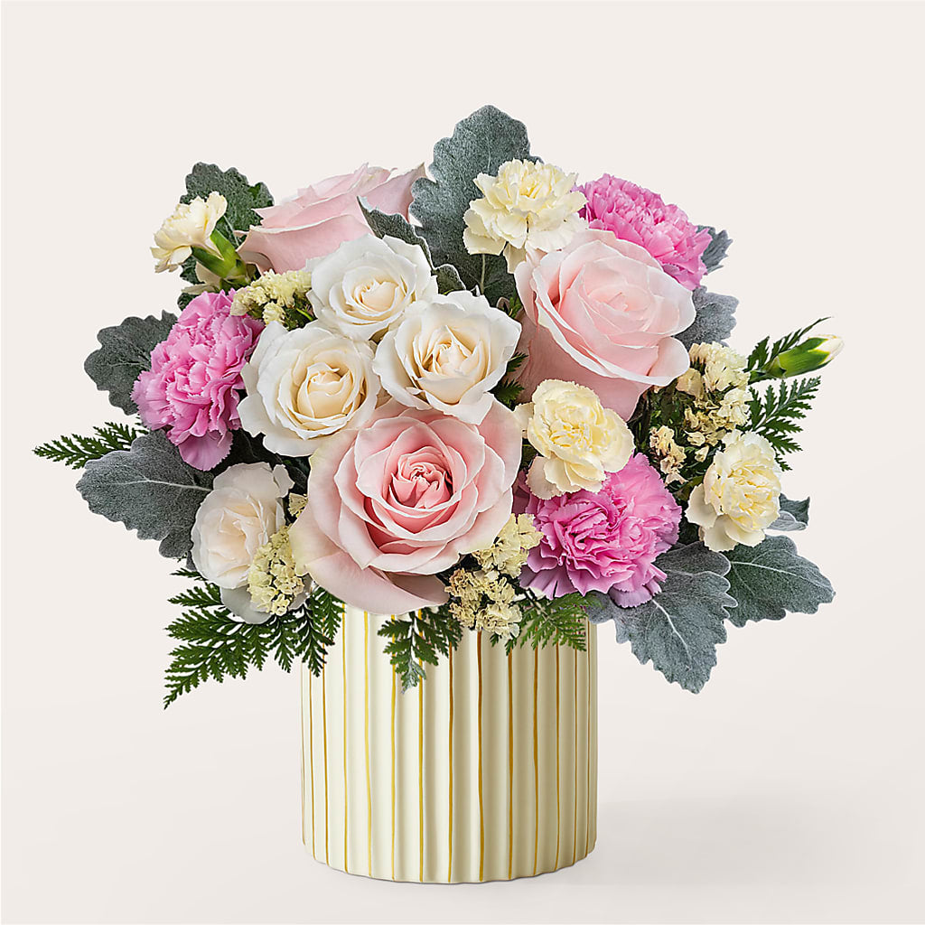 Blissful Moments Bouquet with Ivory Vase – Farmington Center Florist Inc, Farmington MI