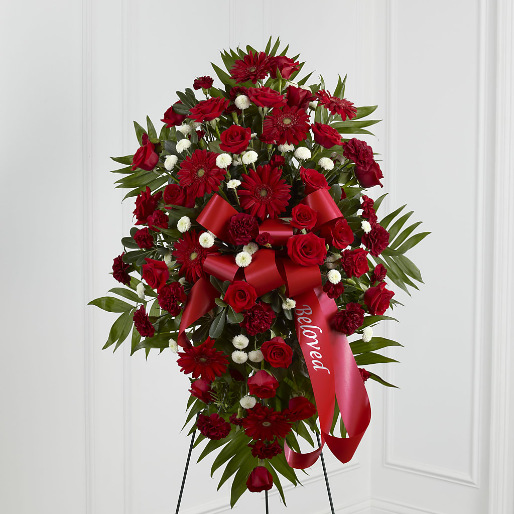 Treasured Memories Standing Spray – Farmington Center Florist Inc, Farmington MI