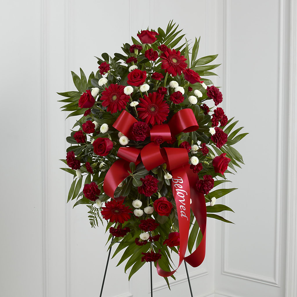 Treasured Memories Standing Spray – Farmington Center Florist Inc, Farmington MI