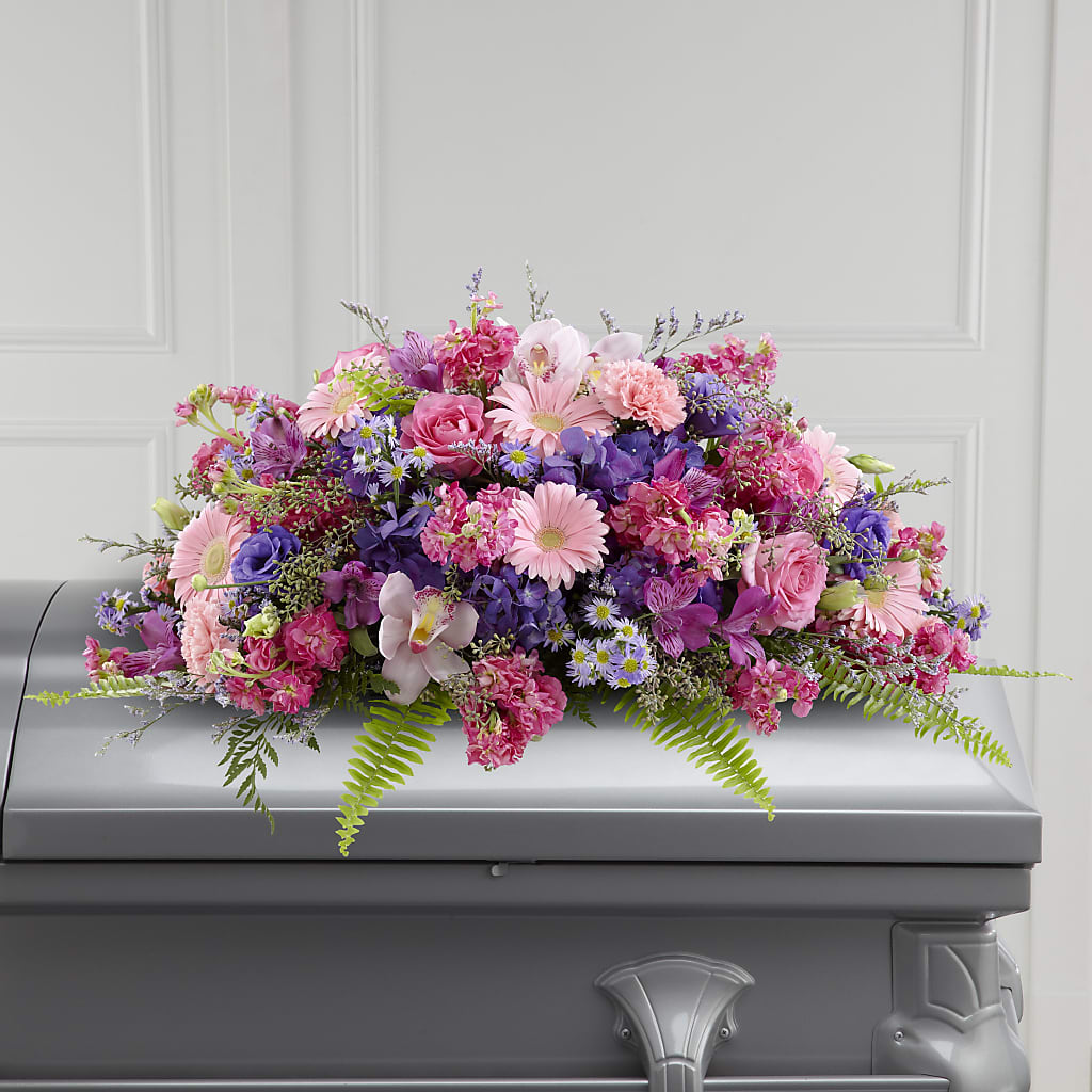 Glorious Garden Casket Spray – Farmington Center Florist Inc, Farmington MI