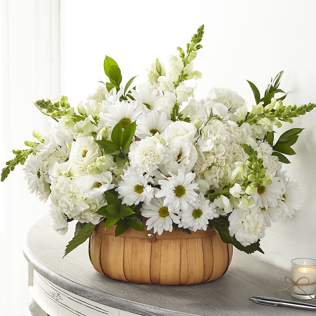 Pure Ivory Basket – Farmington Center Florist Inc, Farmington MI