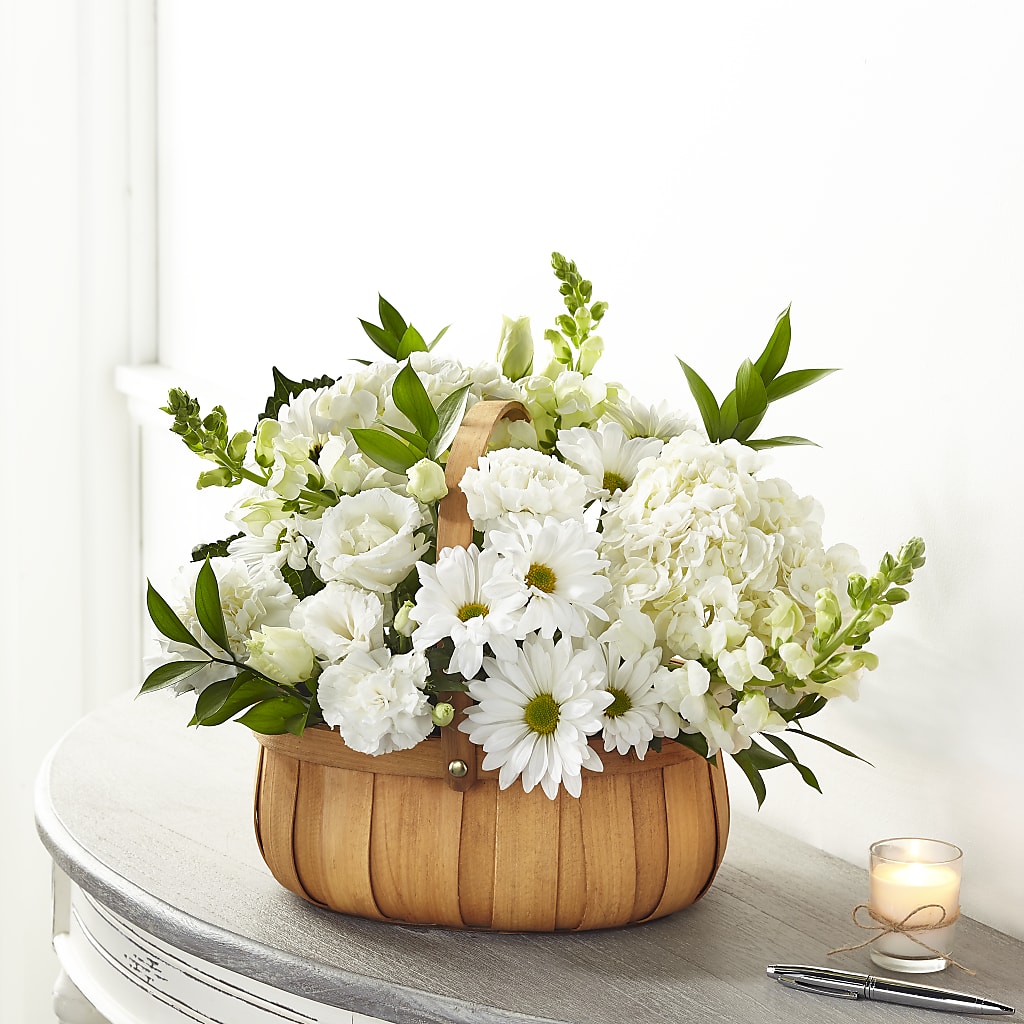 Pure Ivory Basket – Farmington Center Florist Inc, Farmington MI