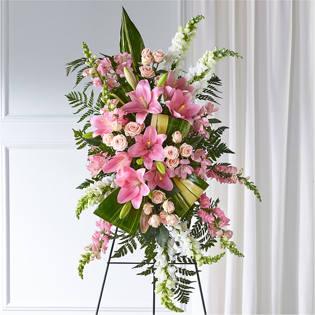 Elegant Embrace Standing Spray – Farmington Center Florist Inc, Farmington MI