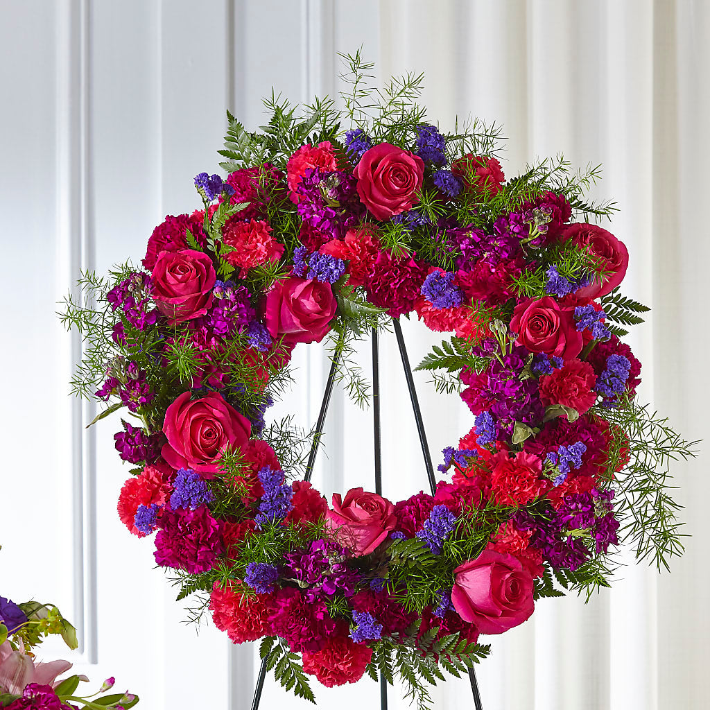 Calming Colors Wreath – Farmington Center Florist Inc, Farmington MI