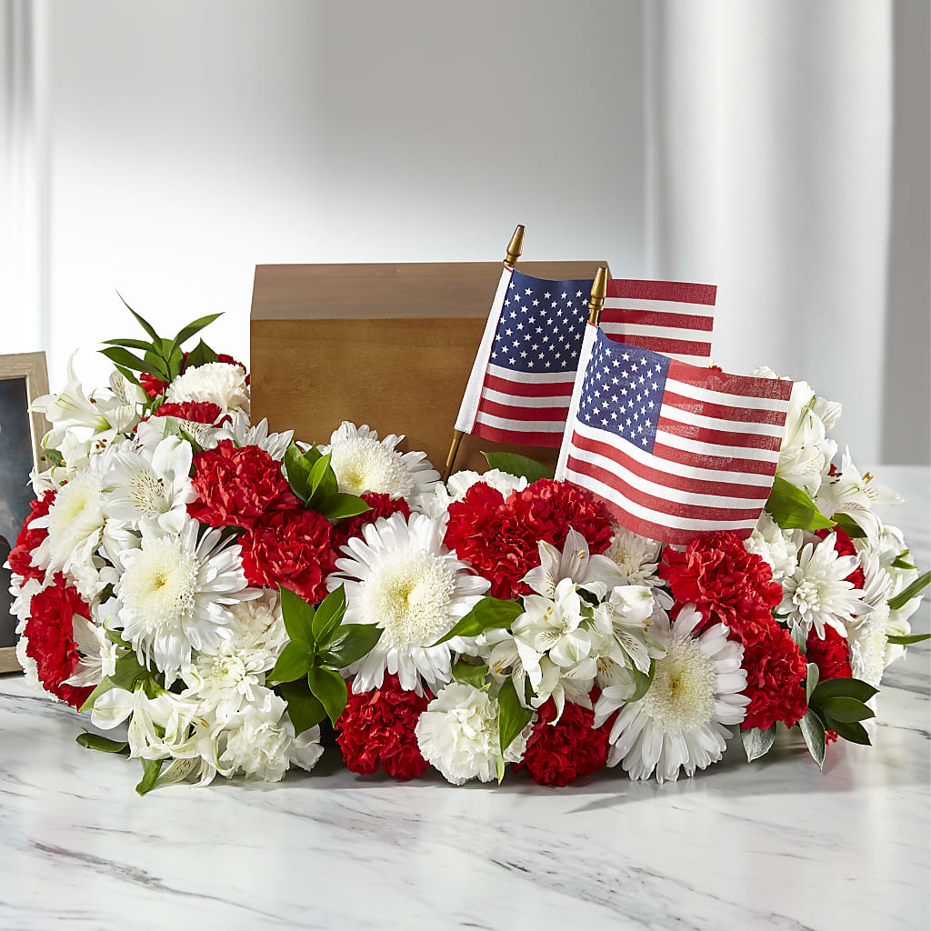 Spirit of Patriotism Cremation Adornment – Farmington Center Florist Inc, Farmington MI