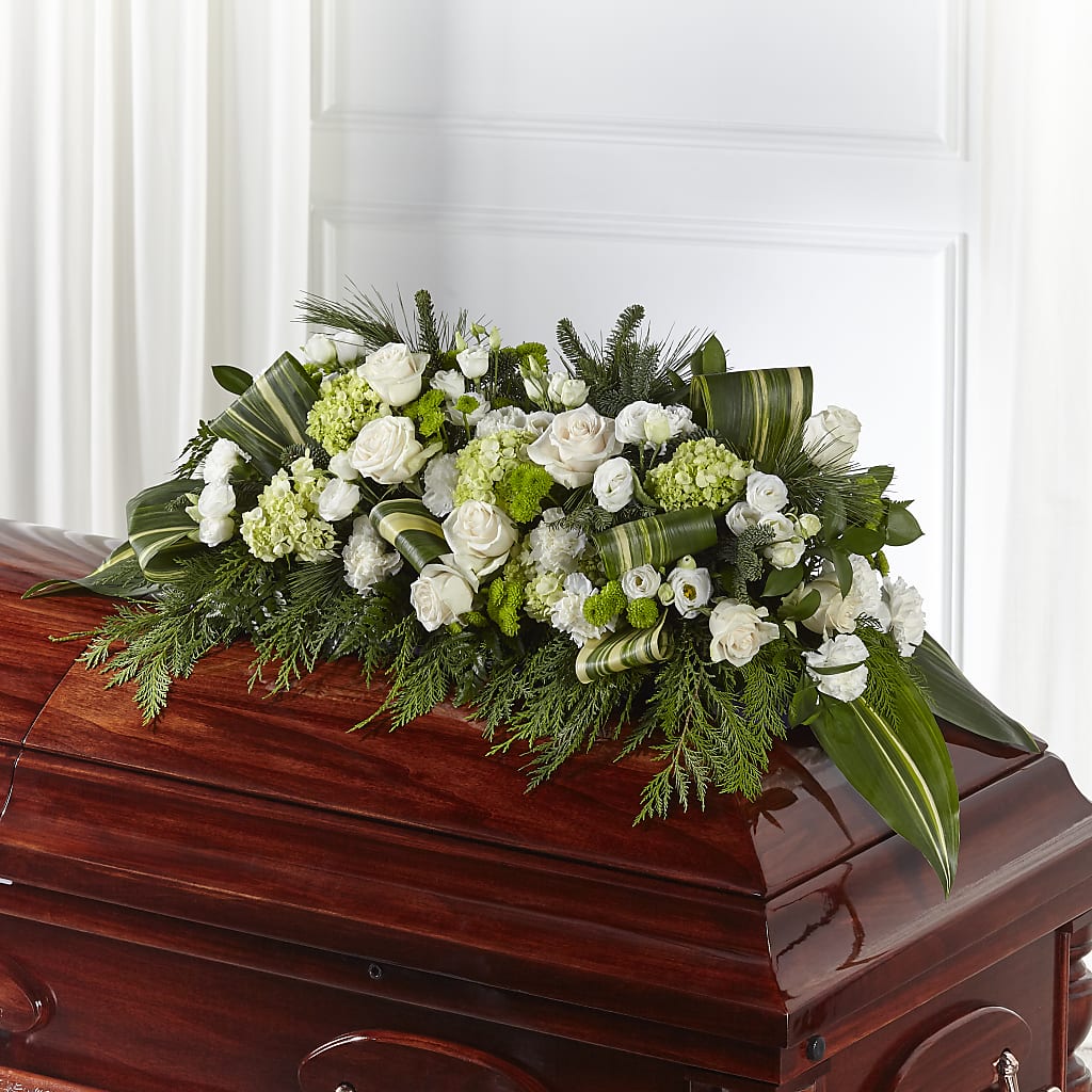 Hopeful Gesture Casket Spray – Farmington Center Florist Inc, Farmington MI