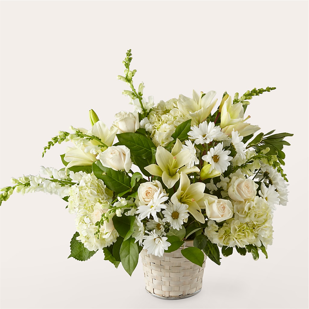 Ivory Elegance Floral Basket – Farmington Center Florist Inc, Farmington MI