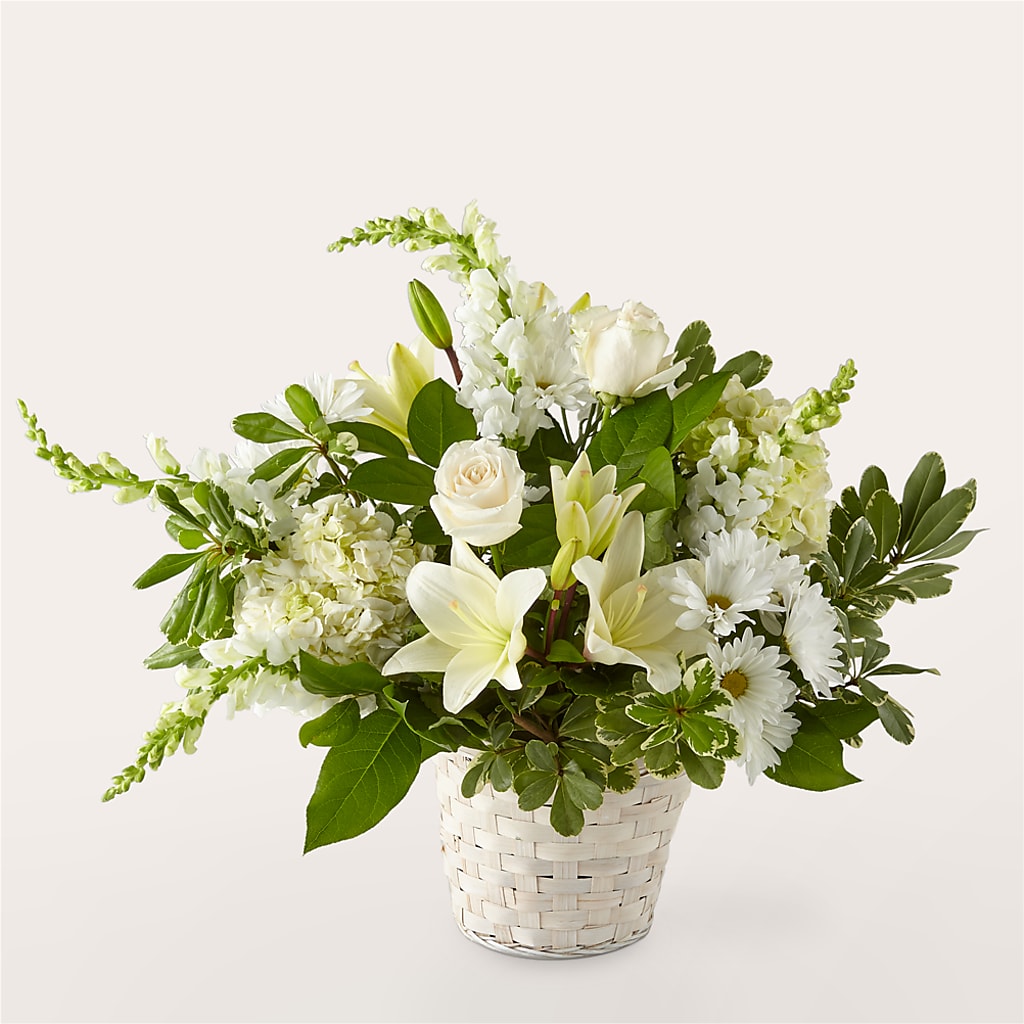 Ivory Elegance Floral Basket – Farmington Center Florist Inc, Farmington MI