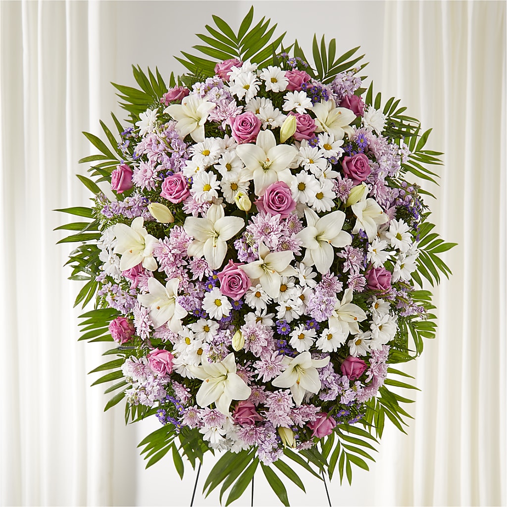 Surrounded by Love Standing Spray – Farmington Center Florist Inc, Farmington MI