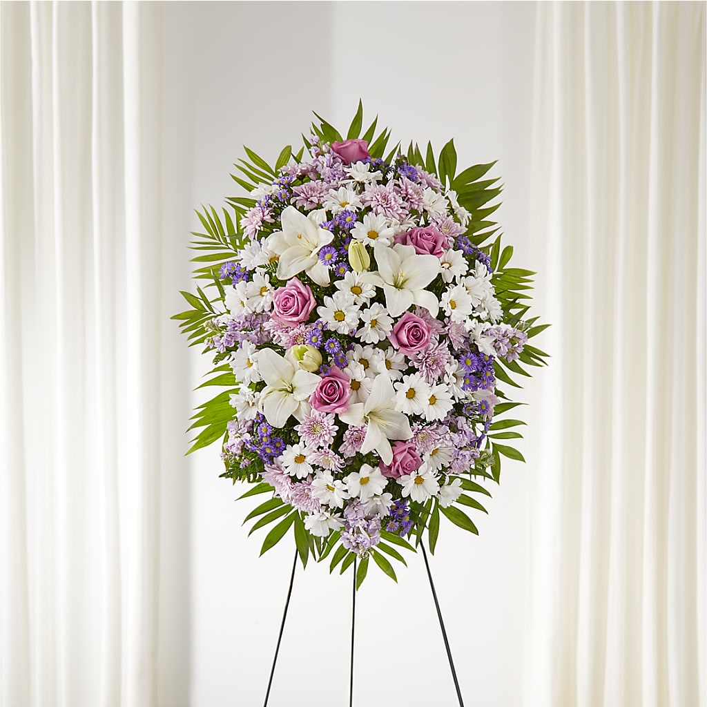 Surrounded by Love Standing Spray – Farmington Center Florist Inc, Farmington MI