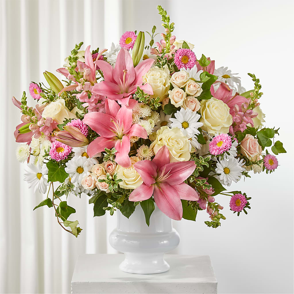 Empathetic Blooms Urn Arrangement – Farmington Center Florist Inc, Farmington MI