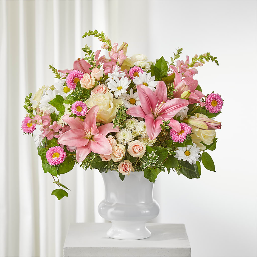 Empathetic Blooms Urn Arrangement – Farmington Center Florist Inc, Farmington MI