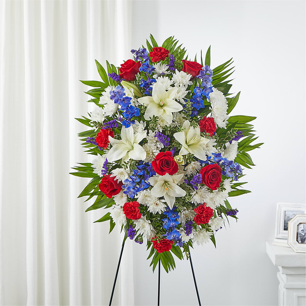 Cherished Service Standing Spray – Farmington Center Florist Inc, Farmington MI