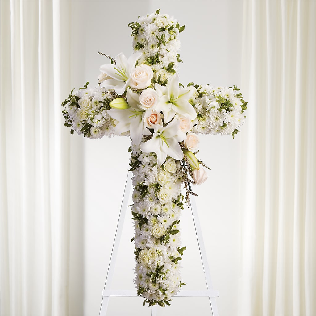 Spiritual Guidance Standing Spray – Farmington Center Florist Inc, Farmington MI