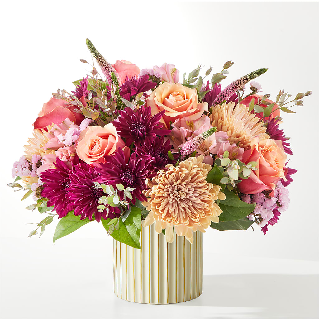 Berry Cobbler Bouquet with Ivory Vase – Farmington Center Florist Inc, Farmington MI