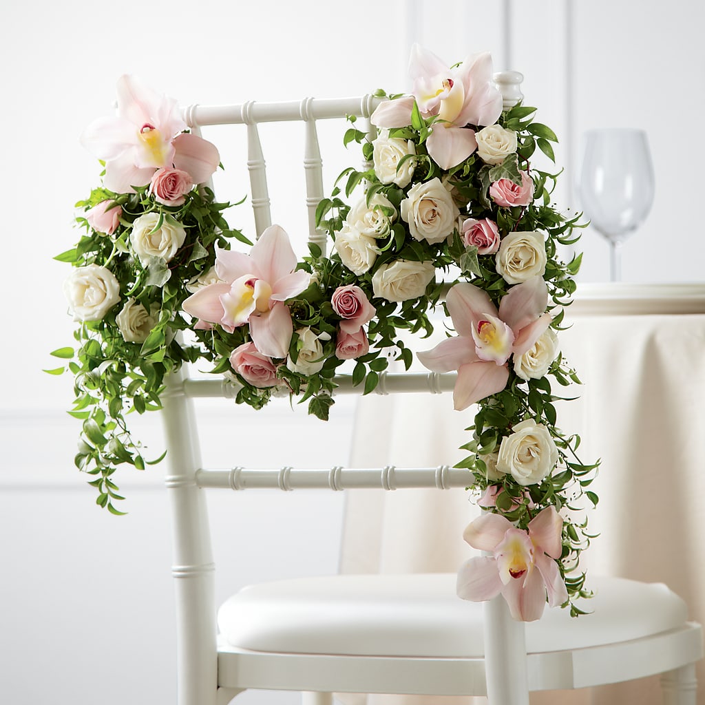 Orchid Rose Chair Décor – Farmington Center Florist Inc, Farmington MI