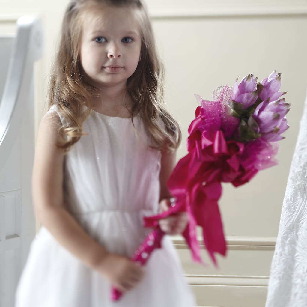 Sparkle Pink Flower Girl Bouquet – Farmington Center Florist Inc, Farmington MI