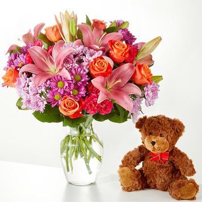 One and Only Bouquet and Bear Bundle –  Farmington Center Florist Inc, Farmington MI