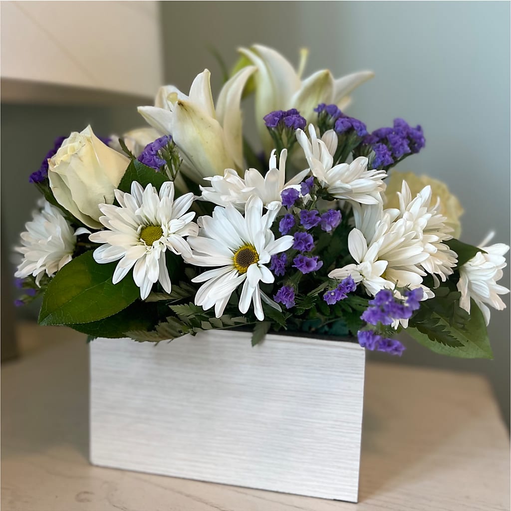 Beyond Blue Box Bouquet –  Farmington Center Florist Inc, Farmington MI