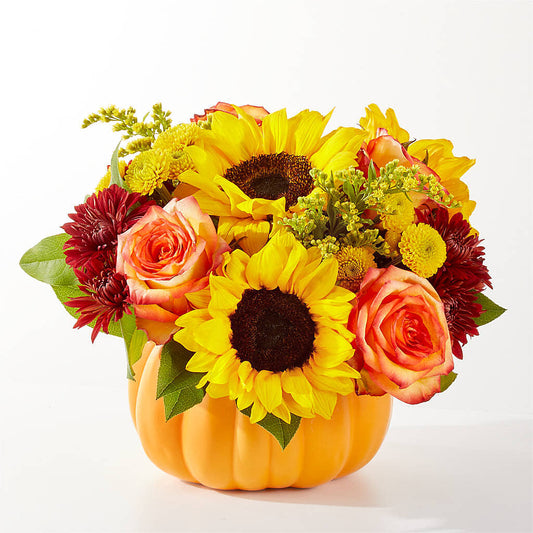 Golden Gourd Pumpkin Bouquet –  Farmington Center Florist Inc, Farmington MI