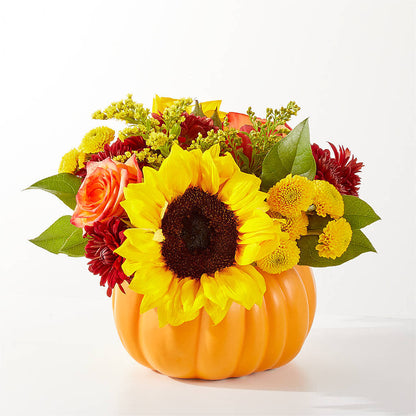 Golden Gourd Pumpkin Bouquet –  Farmington Center Florist Inc, Farmington MI