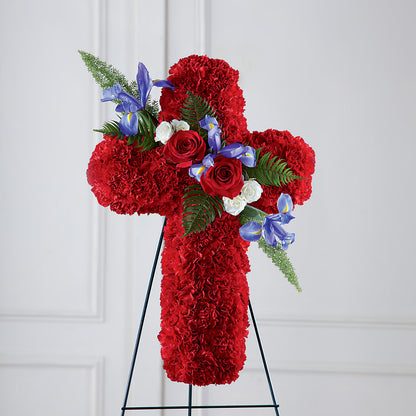 Faithful Hero Floral Cross –  Farmington Center Florist Inc, Farmington MI