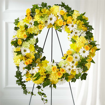 Golden Remembrance Wreath –  Farmington Center Florist Inc, Farmington MI