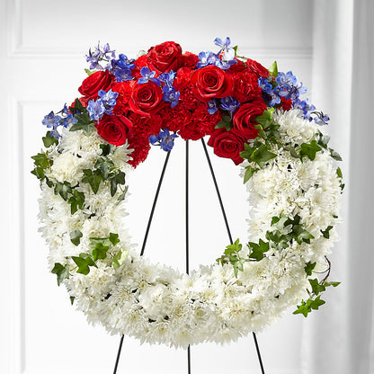 Patriotic Passion Wreath –  Farmington Center Florist Inc, Farmington MI