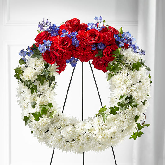 Patriotic Passion Wreath –  Farmington Center Florist Inc, Farmington MI