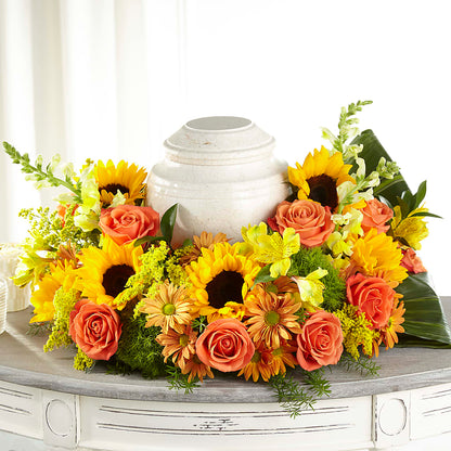 Faithful Sunflower Cremation Adornment –  Farmington Center Florist Inc, Farmington MI