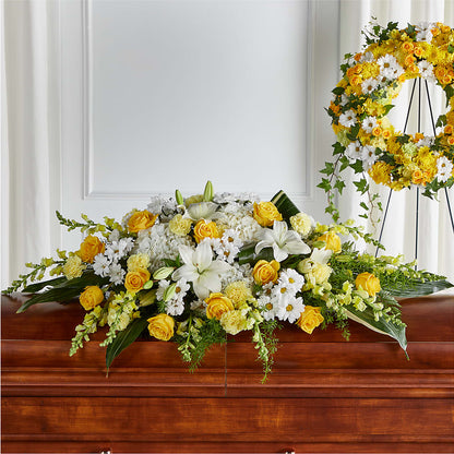 Golden Harmony Casket Spray –  Farmington Center Florist Inc, Farmington MI