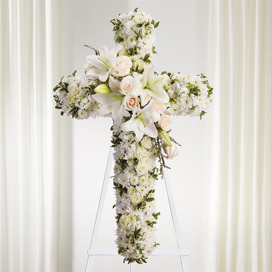 Spiritual Guidance Standing Spray –  Farmington Center Florist Inc, Farmington MI