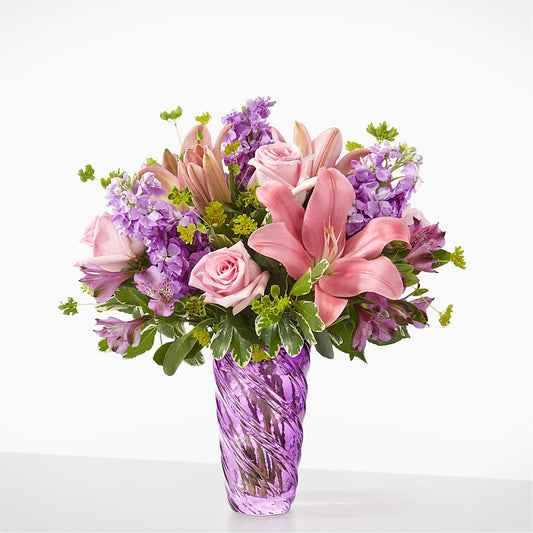 Precious Petals Bouquet with Luxe Swirl Vase –  Farmington Center Florist Inc, Farmington MI