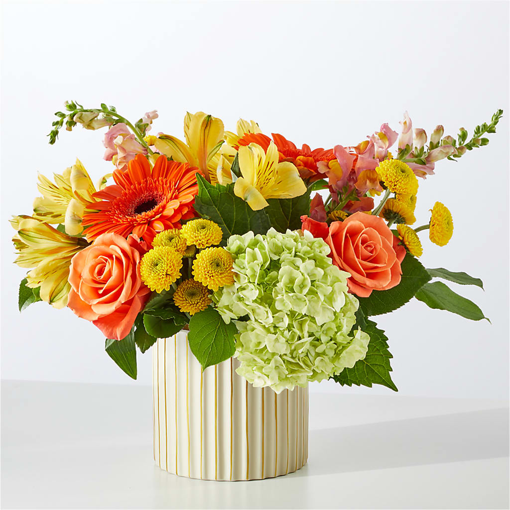 Autumn Sunshine Bouquet with Ivory Vase –  Farmington Center Florist Inc, Farmington MI