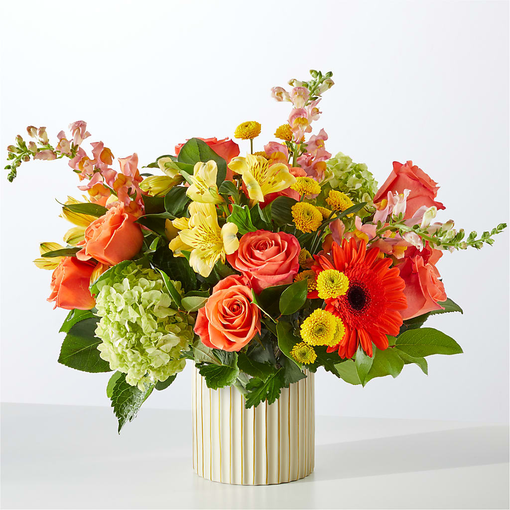 Autumn Sunshine Bouquet with Ivory Vase –  Farmington Center Florist Inc, Farmington MI