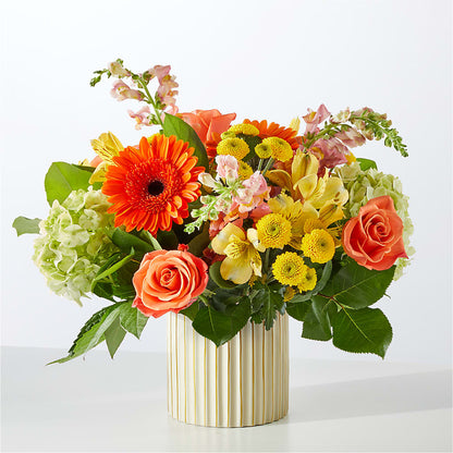 Autumn Sunshine Bouquet with Ivory Vase –  Farmington Center Florist Inc, Farmington MI