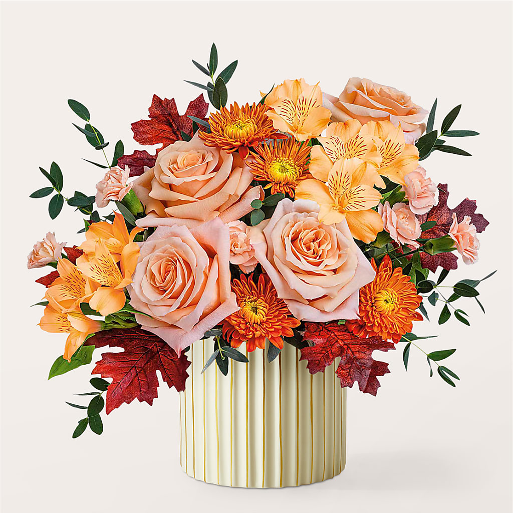 Spiced Latte Bouquet with Ivory Vase –  Farmington Center Florist Inc, Farmington MI