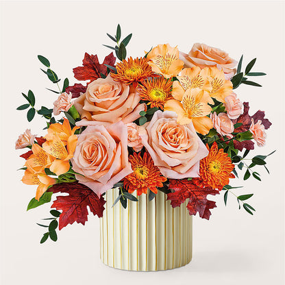 Spiced Latte Bouquet with Ivory Vase –  Farmington Center Florist Inc, Farmington MI