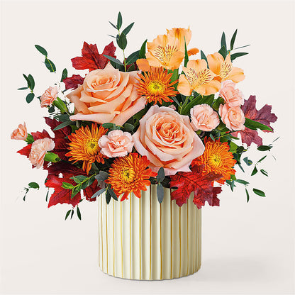 Spiced Latte Bouquet with Ivory Vase –  Farmington Center Florist Inc, Farmington MI