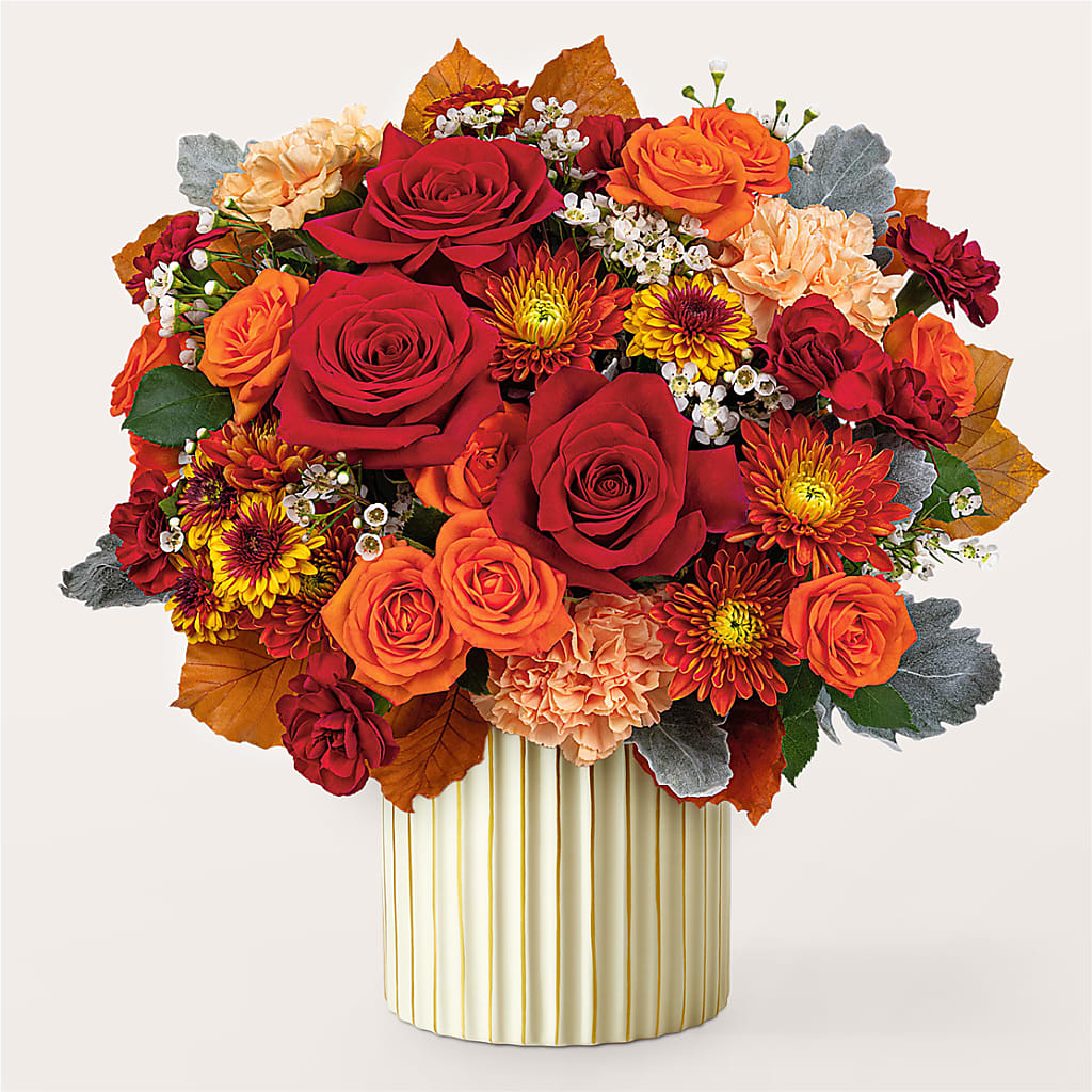 Merlot Bouquet with Ivory Vase –  Farmington Center Florist Inc, Farmington MI