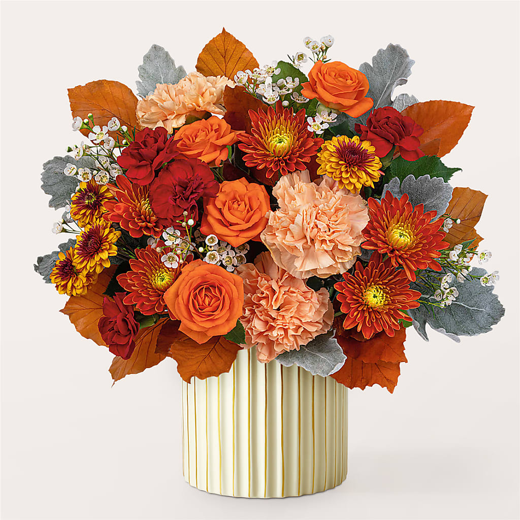 Merlot Bouquet with Ivory Vase –  Farmington Center Florist Inc, Farmington MI