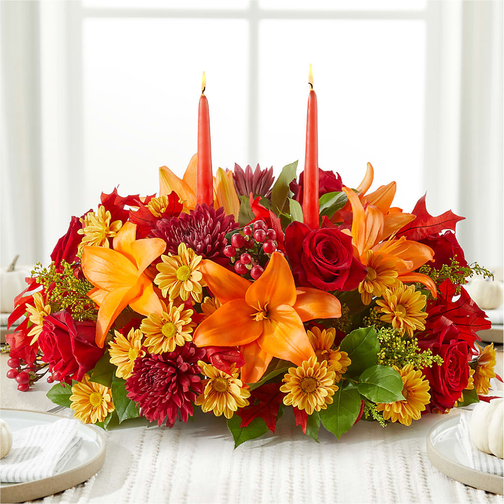 Autumn's Embrace Centerpiece –  Farmington Center Florist Inc, Farmington MI