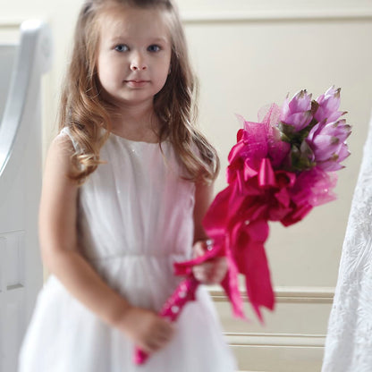 Sparkle Pink Flower Girl Bouquet –  Farmington Center Florist Inc, Farmington MI